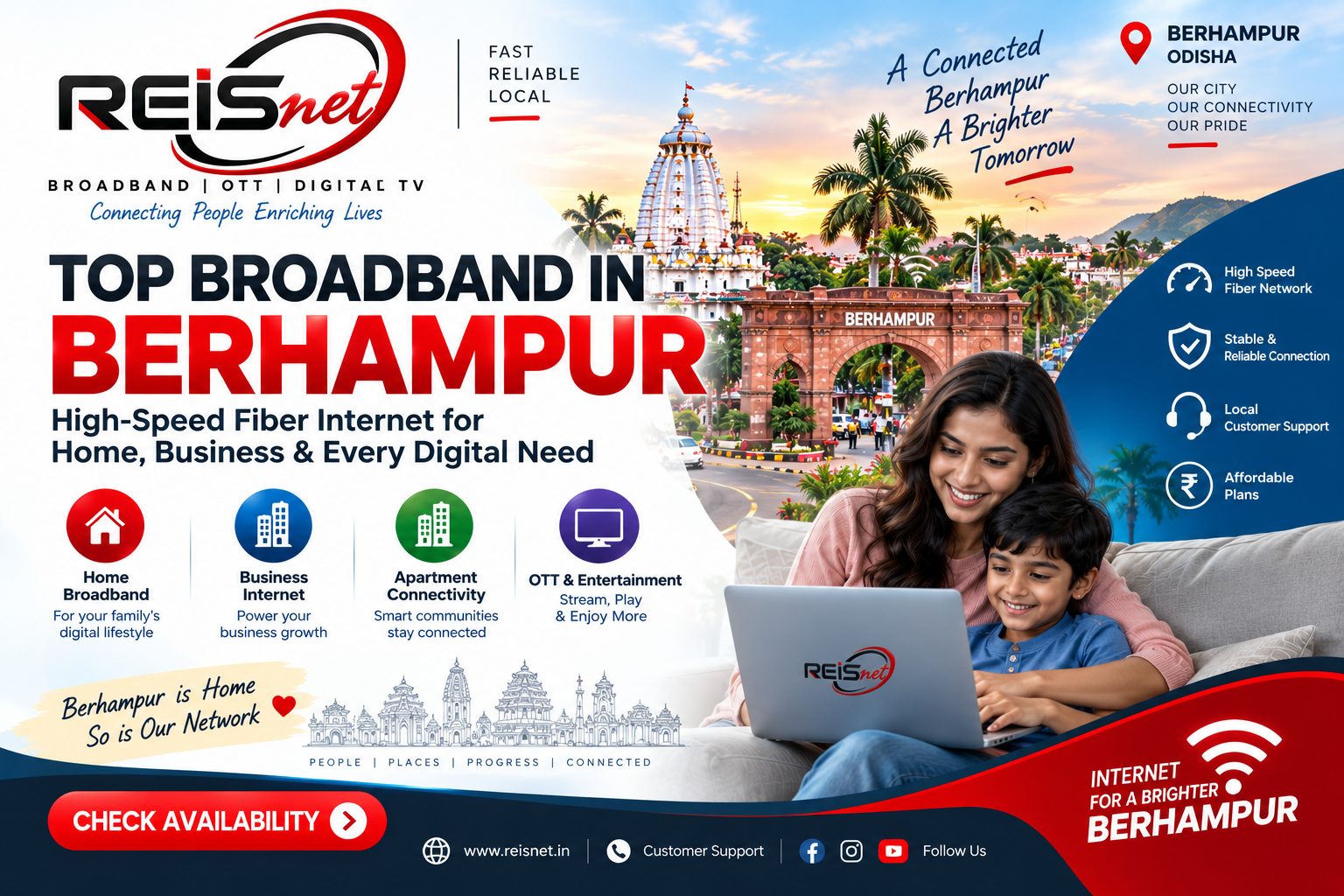 Top Broadband in Berhampur | High-Speed Fiber Internet – Reisnet