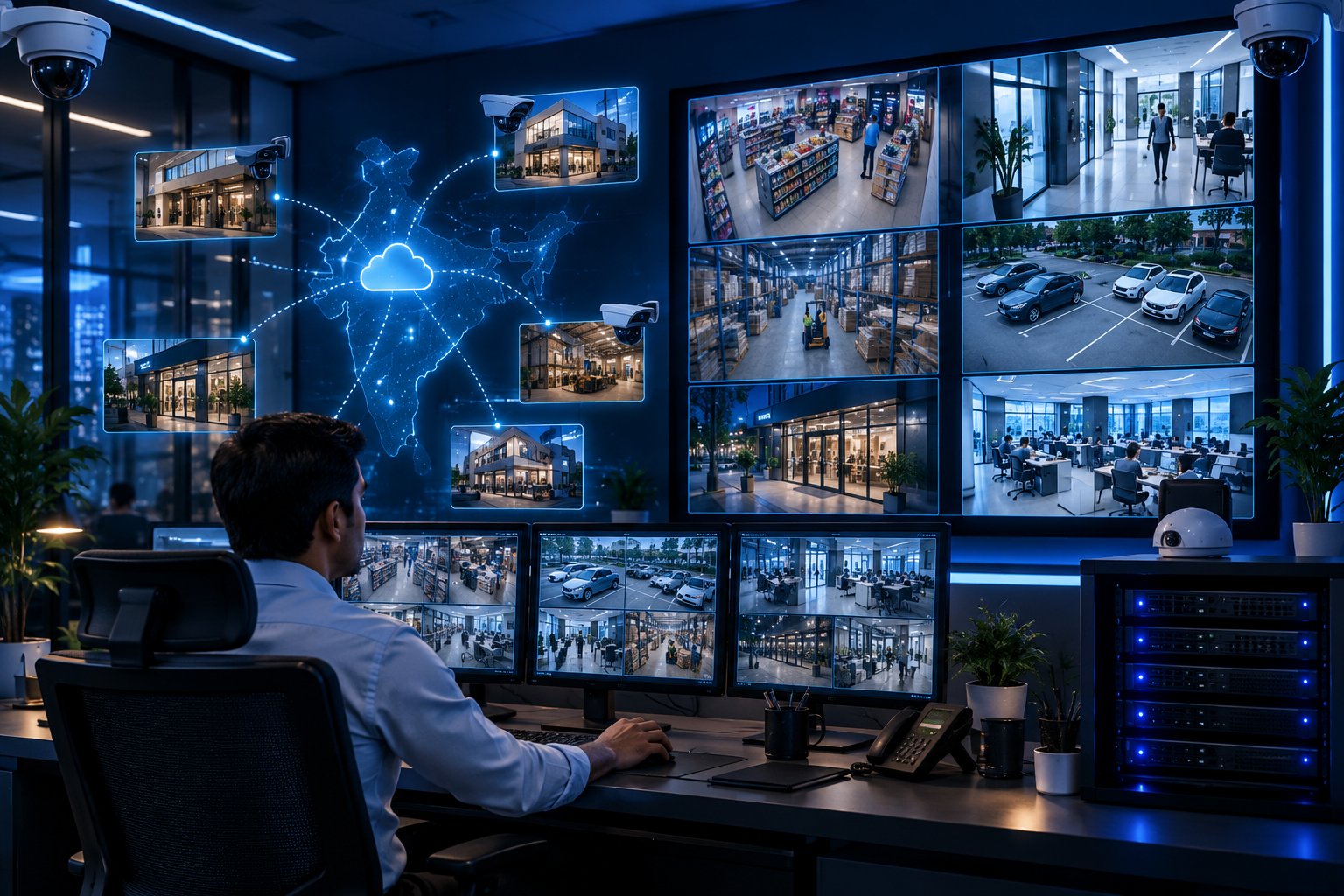 CCTV monitoring dashboard for multi-branch CAMconnect solution